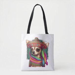 Chihuahua  Mexico  Cinco de Mayo  Funny Dog        Tote Bag