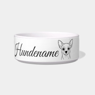 Chihuahua Minimalist Line Art personalized bowl