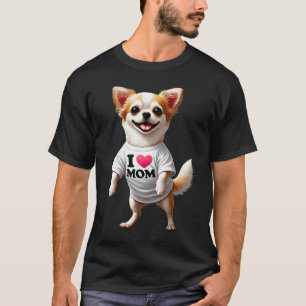 Chihuahua Mom I Love Mom Chihuahua Lover T-Shirt