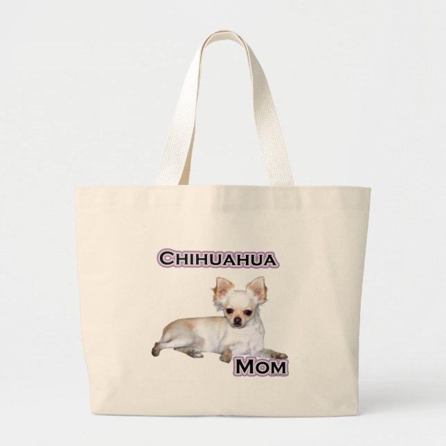 Chihuahua Mum 4 Large Tote Bag (Front)