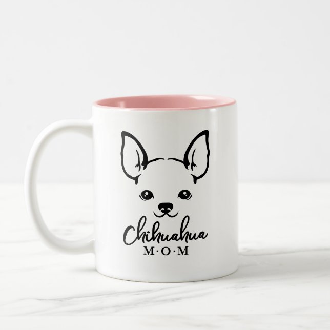 Chihuahua Mum Coffee Mug with Chihuahua Face (Left)