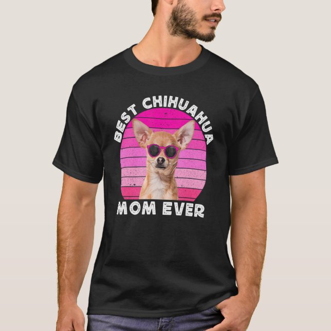Chihuahua Mum For Women Retro Brown Chiwawa  Dog M T-Shirt (Front)