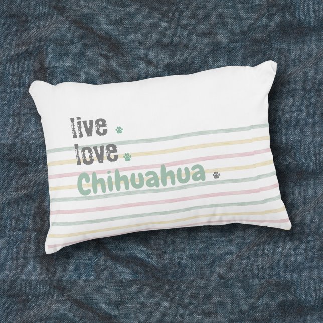 Chihuahua Mum Live Love Accent Pillow (Chihuahua lovers, this throw pillow is perfect to show off your favorite pup!)