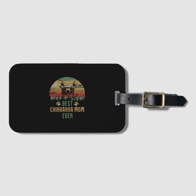 Chihuahua mum luggage tag (Front Horizontal)
