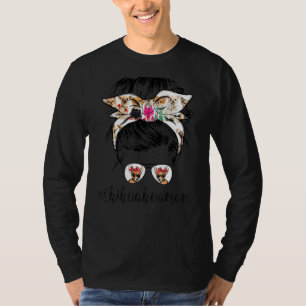 Chihuahua Mum Messy Bun Hair Glasses Dog Mother T-Shirt
