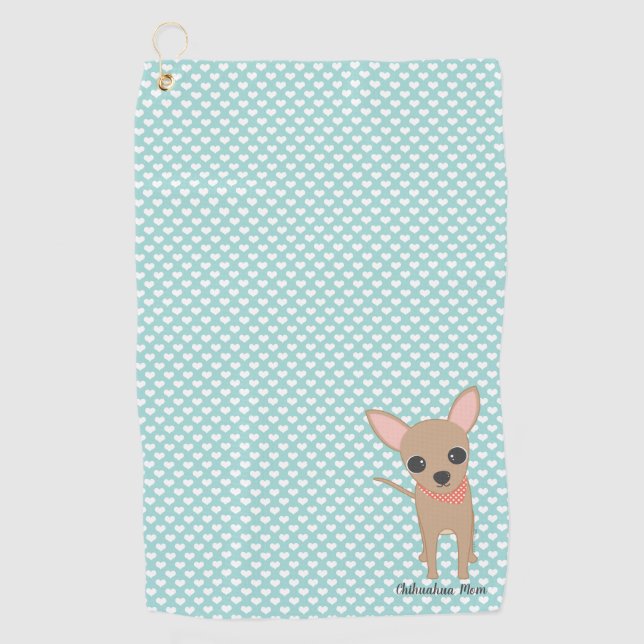 Chihuahua Mum Personalised Dog Mum Golf Towel (Front)