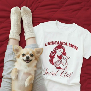 Chihuahua Mum Social Club Line Art Dog Owner Gift  T-Shirt