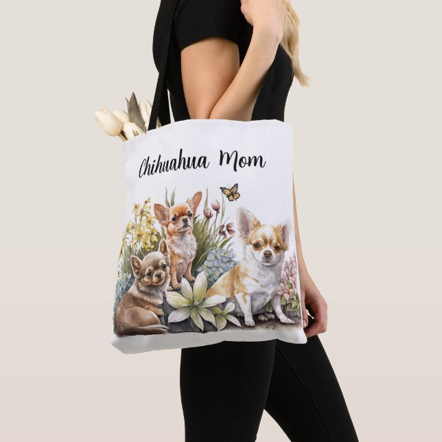 Chihuahua Mum Tote Bag (Close Up)