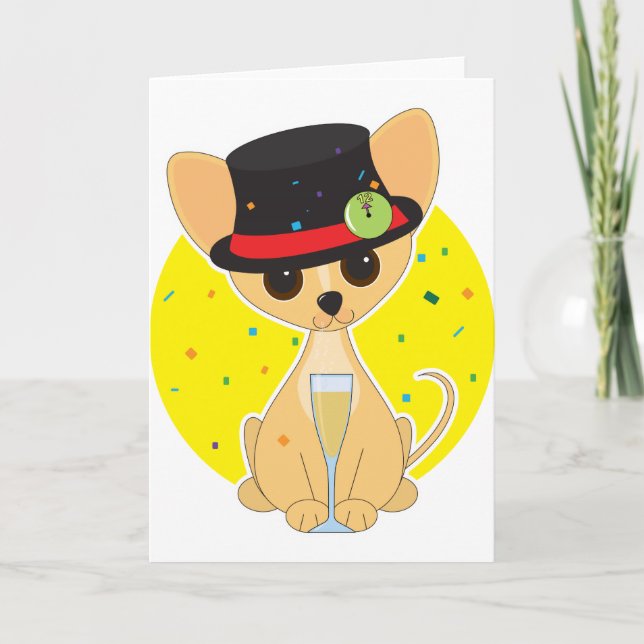Chihuahua New Year Holiday Card (Front)