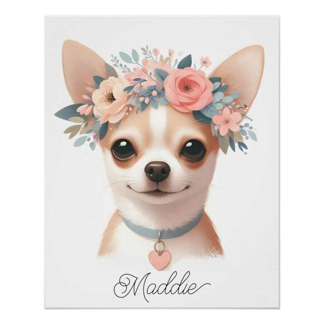 Chihuahua nursery poster with name (Front)