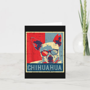 Chihuahua Obama Poster Vintage Chiwawa Dog Lover O Card