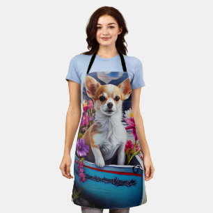 Chihuahua on a Paddle: A Scenic Adventure Apron