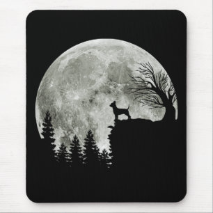 Chihuahua On Mountain Big Moon Halloween Gifts Mouse Pad