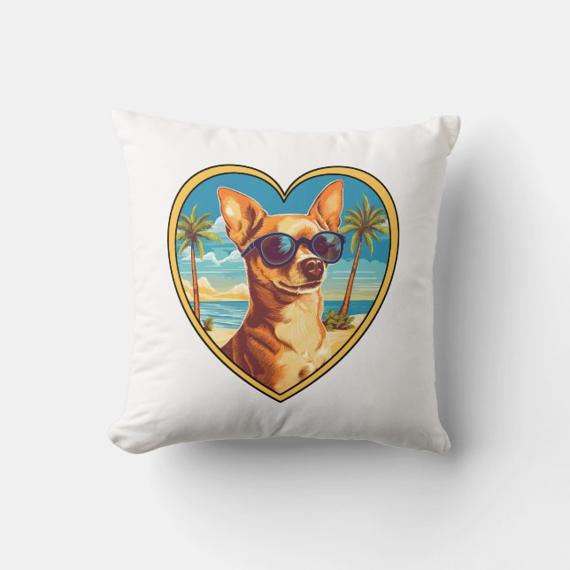 Chihuahua on the Beach Cushion (Front)