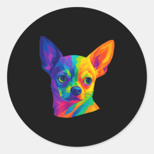 Chihuahua P Art Rtrait For Dog Owners Classic Round Sticker