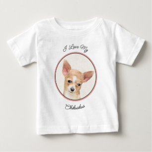 Chihuahua Painting - Cute Original Dog Art Baby T-Shirt