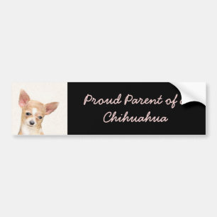 Chihuahua Painting - Cute Original Dog Art Bumper Sticker