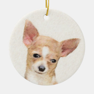 Chihuahua Painting - Cute Original Dog Art Ceramic Ornament