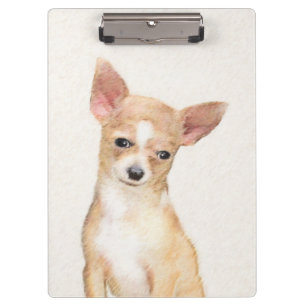 Chihuahua Painting - Cute Original Dog Art Clipboard