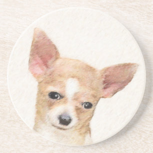 Chihuahua Painting - Cute Original Dog Art Coaster