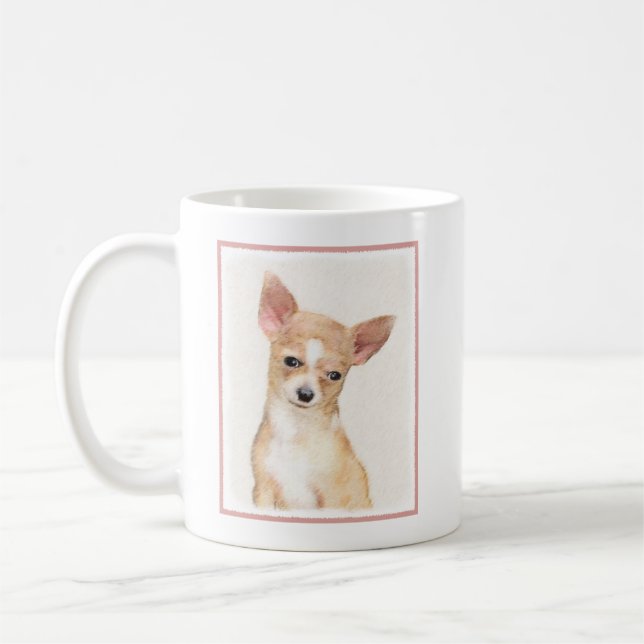 Chihuahua Painting - Cute Original Dog Art Coffee Mug (Left)