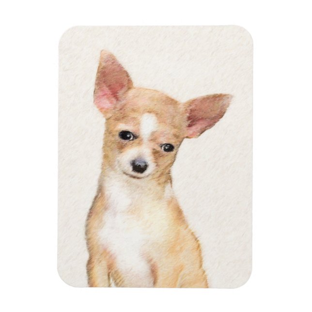 Chihuahua Painting - Cute Original Dog Art Magnet (Vertical)