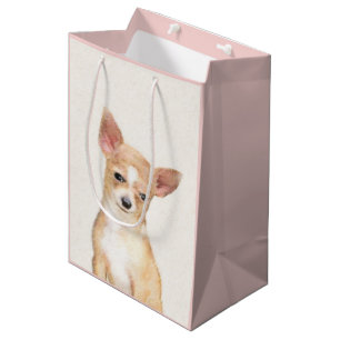 Chihuahua Painting - Cute Original Dog Art Medium Gift Bag