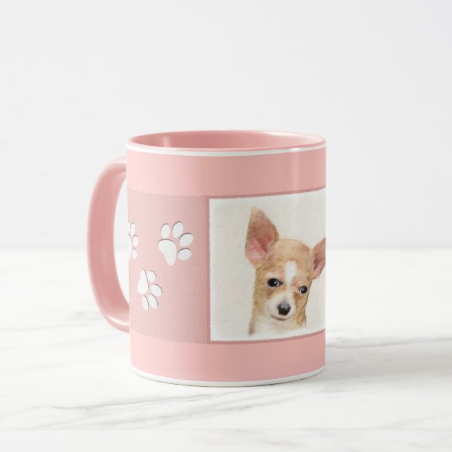 Chihuahua Painting - Cute Original Dog Art Mug (Front Left)
