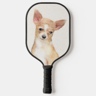 Chihuahua Painting - Cute Original Dog Art Pickleball Paddle