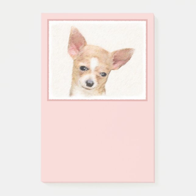 Chihuahua Painting - Cute Original Dog Art Post-it Notes (Front)