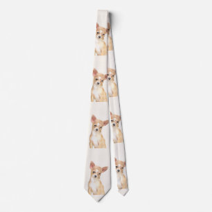 Chihuahua Painting - Cute Original Dog Art Tie