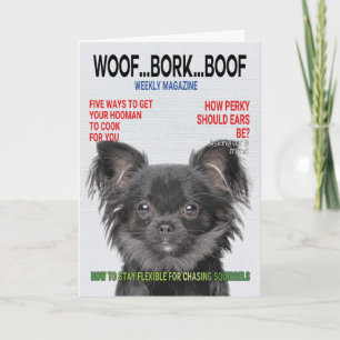 Chihuahua Parody Magazine Cover Card