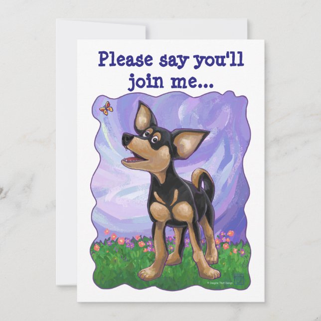 Chihuahua Party Centre Invitation (Front)