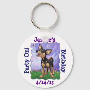 Chihuahua Party Centre Key Ring