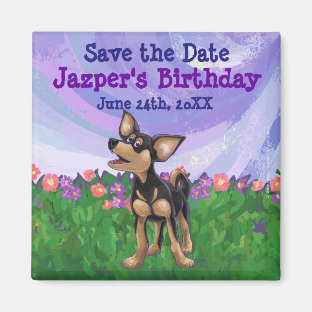 Chihuahua Party Centre Magnet (Front)