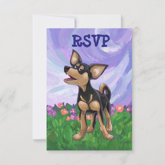 Chihuahua Party Centre RSVP Card (Front)