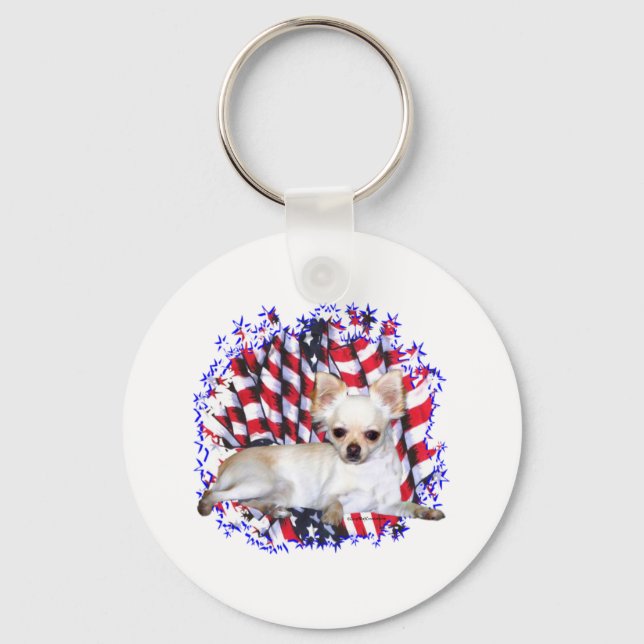 Chihuahua Patriot Key Ring (Front)