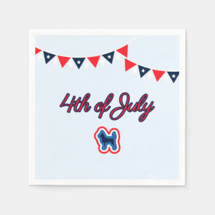 Chihuahua Patriotic Red White And Blue 4th Of July Napkin