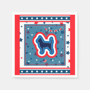 Chihuahua Patriotic Red White And Blue 4th Of July Napkin