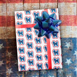 Chihuahua Patriotic Red White And Blue 4th Of July Wrapping Paper