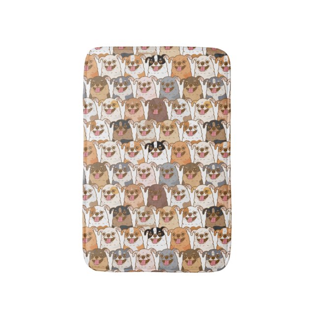 Chihuahua Pattern Bath Mat (Front Vertical)