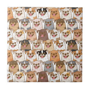 Chihuahua Pattern Napkins Ceramic Tile