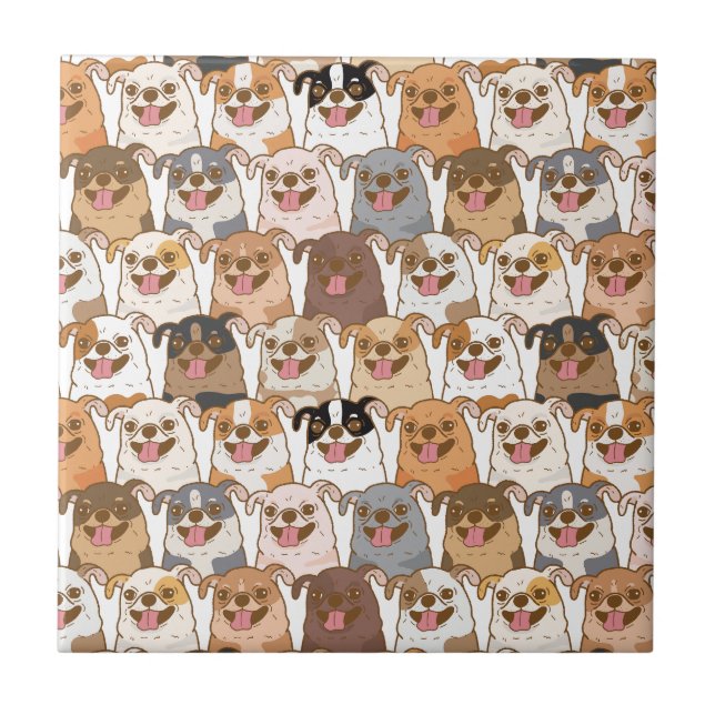 Chihuahua Pattern Napkins Ceramic Tile (Front)