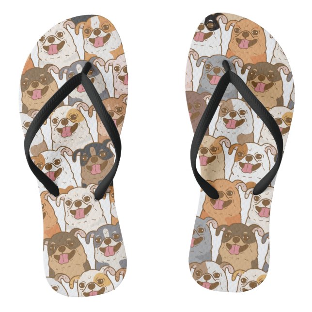 Chihuahua Pattern Thongs (Footbed)
