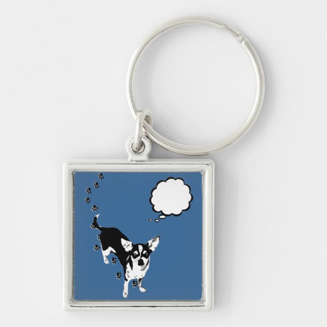 Chihuahua Paw Prints Key Ring (Front)