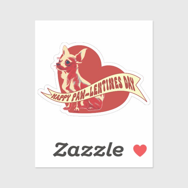 Chihuahua Pawlentine's Day Vinyl Sticker (Sheet)