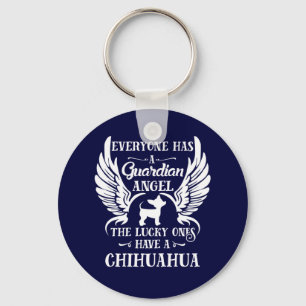 Chihuahua pet dog guardian angel key ring