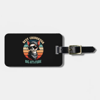 chihuahua pet dog retro vintage luggage tag
