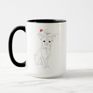 Chihuahua Pet Line Art with Name Mug