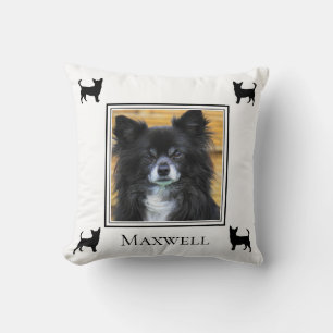 Chihuahua Photo With Silhouette Personalised Cushion